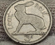 Ireland 1940 3d Threepence Coin