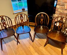 Vintage Ercol Fleur de lys bow back chairs x4