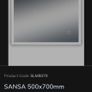 Bathroom mirror SONAS Sansa 500x700mm illuminated LED Mirror Image 3