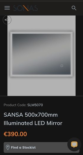 Bathroom mirror SONAS Sansa 500x700mm illuminated LED Mirror