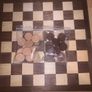 Wooden foldable chess set w checker pieces Image 7