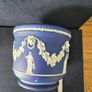 Antique blue jasperware planter Image 5