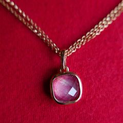 Bronzallure Milano Italy Golden Rose 18Kt Plated - Rose Quartz Necklace