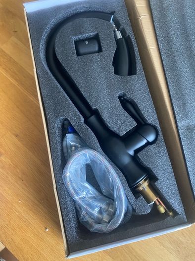 Kitchen tap - Black Pull-Out Kitchen Mixer Tap, Solid Brass / NEW