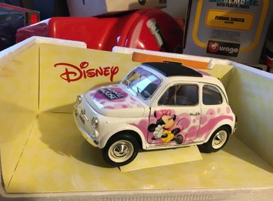 Disney Minnie Fiat 500 Scale 1/18 New Burago