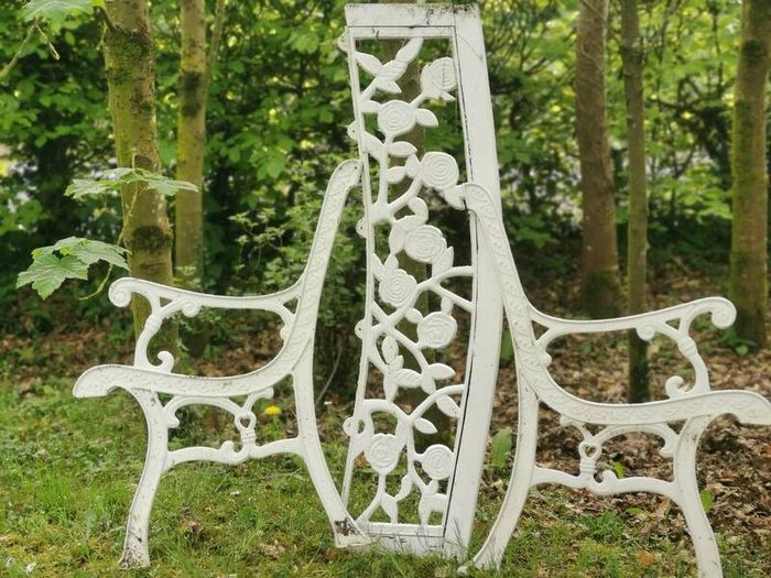 Old Heavy Cast Iron Garden Bench Ends