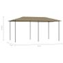Gazebo 3x6x2.6 m Taupe 160 g/sq. meter Image 2