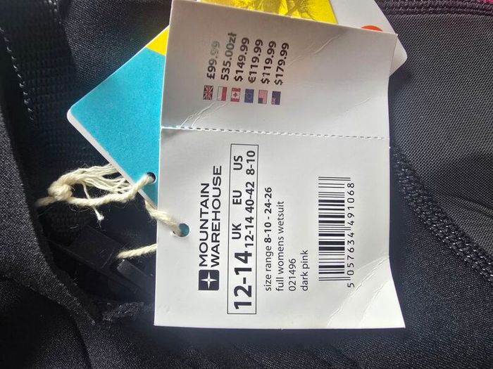 wet suit brand new mountain warehouse
