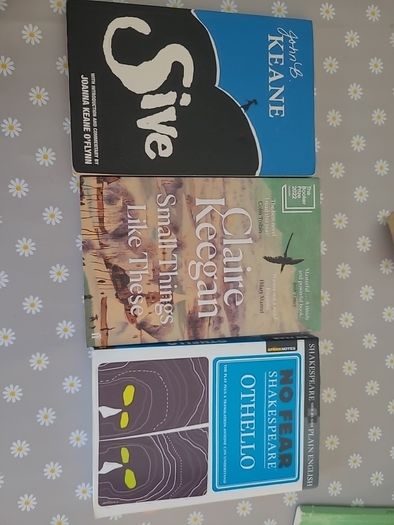 Pleaee see prices below per book -Leaving Cert Books - Orthello, Small things like this, Sive, Philadelphia Here I Come, By the Bog of Cats, revise wise - Biology, Business, History Revision, Home Economics revision, Construction Revision journal and Get