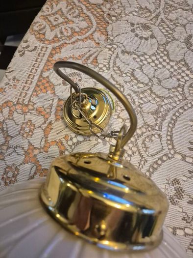 Original cream leaf design glass original 1920s Art Deco ceiling light