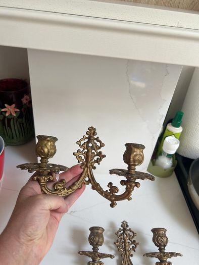 Gold wall candle holders