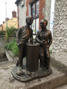 Vintage Bronze Sculpture "Having A Pint" Irish Made