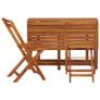 Balcony Planter Table with 2 Bistro Chairs Solid Acacia Wood Image 7
