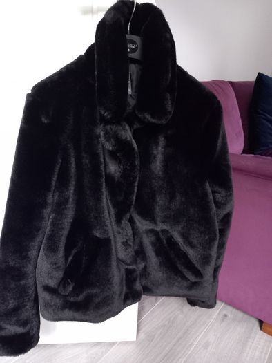 Black fur jacket, practically new