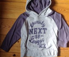 Age 2-3 NEXT Grey & Purple Hooded Top