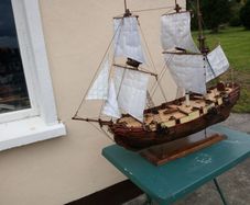 Handmade model ship-12gun briganteen Sarah from Patrick O'Brien novels