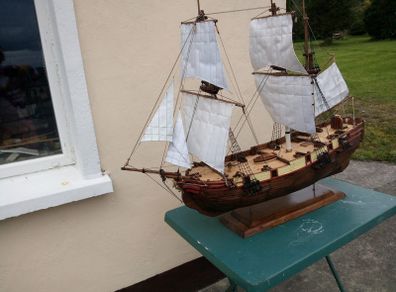 Handmade model ship-12gun briganteen Sarah from Patrick O'Brien novels