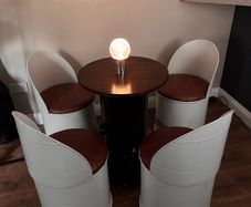 Military Style Barrel Table & 4 Chairs