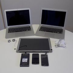 Apple macbook air and apple items.