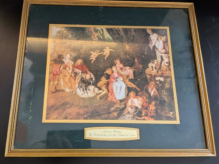 Antoine Watteau Framed Prints Love in the Country Cythera Pair Vintage