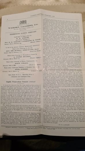 Walker's Quarterly. Rare 1930.windmills In Sussex By G. M. Fowell. Illustrated & Data Coloured By A. Ford Hughes. First Edition Paperback In Good Condition Complete With Walker's. Monthly Pull Out. See Photos.