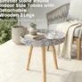 Stone Marble Round Indoor Side Tables with Detachable Wooden 3 Legs, Versatile Tray Table, Perfect For Round Coffee Table Tea, and Relaxation Time 15 Inch Bohemian Image 4