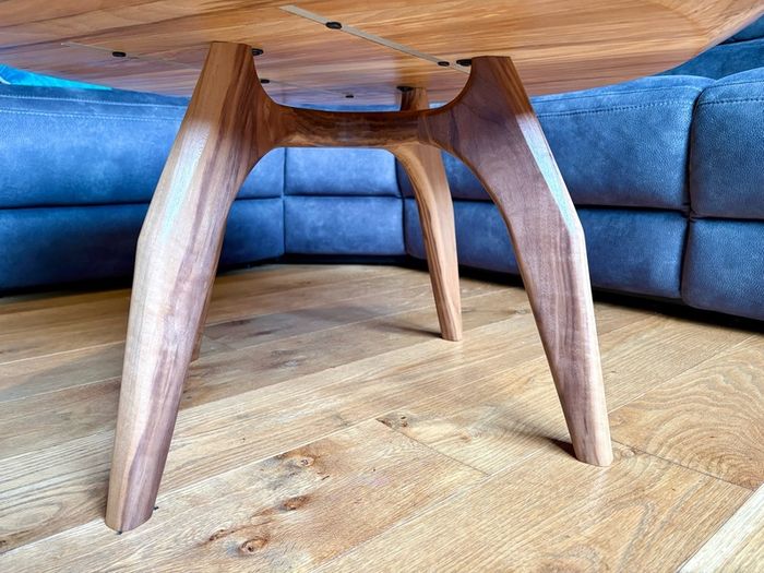 Spalted beech and walnut coffee table