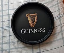 guinness  raise the bar 14 inch around deep serving tray black brand new