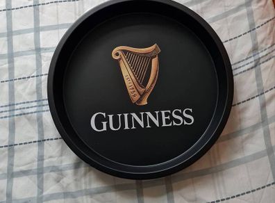 guinness  raise the bar 14 inch around deep serving tray black brand new
