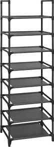 8-Tier Shoe Rack, Shoe Shelf, Shoe Storage Organiser, Space-Saving, 28 x 46 x 145 cm, Metal Frame, Non-Woven Fabric Shelves, for Hallway, Bedroom (FREE POSTAGE)