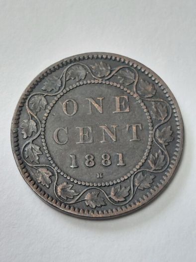 1881 H Canadian Large One Cent Coin Canada