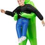 Alien Costume for Adult Space Blow up Alien Holding Human Costume Halloween Party Costume Funny Cosplay Fancy Dress (FREE SHIPPING) Image 3