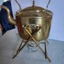 Antique Brass Tilting Kettle on Stand. Image 2