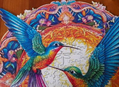 Mandala Hummingbird 300 pcs Wooden Puzzle