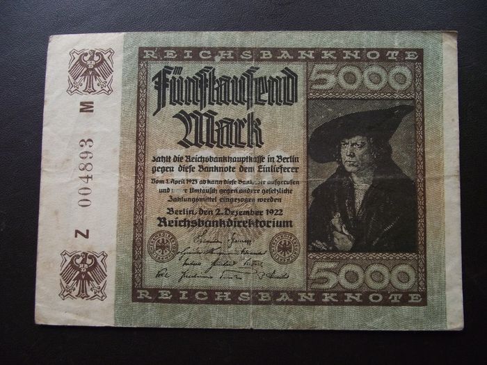 Germany. Reichsbanknote. 5000 Mark (2.12.1922)