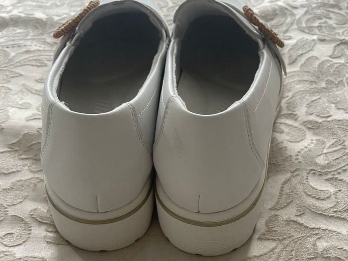 White Remonte Buckle Low Platform Loafers - Size 39- Nearly New