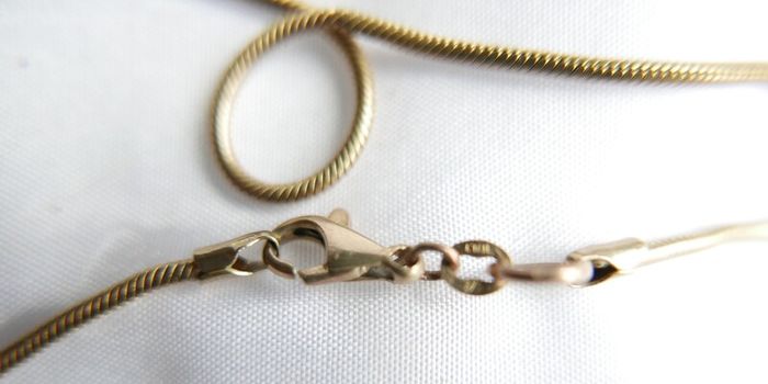 Vintage 9ct 375 YELLOW GOLD Snake Necklace CHAIN 17,2" necklace 9,4g Snake Necklace
