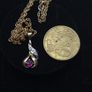 Vintage 9ct Gold Ruby & Diamond Pendant Necklace Hallmarked 40cm Image 4