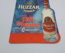 Huzzar Vodka : Triple The Experience - Beer Mat/Coaster