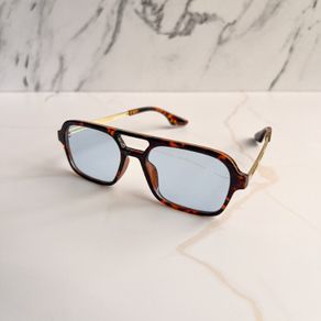 Aviator Sunglasses Blue Lens Tortoiseshell UV400 (New)