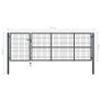 Garden Gate with Posts Steel 350x100 cm Anthracite Image 6