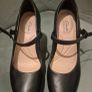 Black Leather Clarks Heels Image 4
