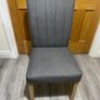 Set of 6 Modern Grey Upholstered Dining Chairs with Wooden Legs Image 2
