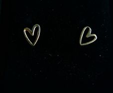 Sterling Silver 925 Gold Plated Heart Stud Earrings 0,5g