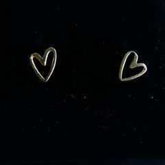 Sterling Silver 925 Gold Plated Heart Stud Earrings 0,5g