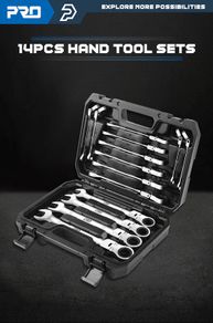 14PCS Keys Set Multitool Wrench Ratchet Spanners Set Hand Tool Wrench Set Universal Wrench Tool Car Repair Tools
