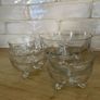 Vintage Etched Glass Dessert 3 footed dish set (7 pieces) Image 4