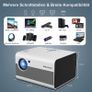 1080P HD Bluetooth Projector ,  Home Movie Projector with Screen, 8000L Outdoor Video Projector with Zoom, Mini Portable Projector Compatible with HDMI,USB, Smartphone,Laptop Image 4