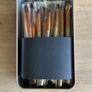 Brand new in box travel size makeup brush set 12 pieces plus metal box Image 2