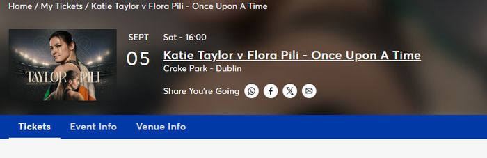 Katie Taylor Ticket X 1